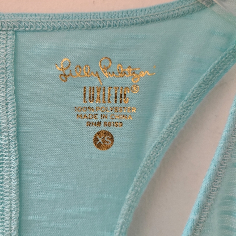 Lilly Pulitzer Luxletic Racerback Tank Top in Aqua Blue Size XS/S - Picture 6 of 10